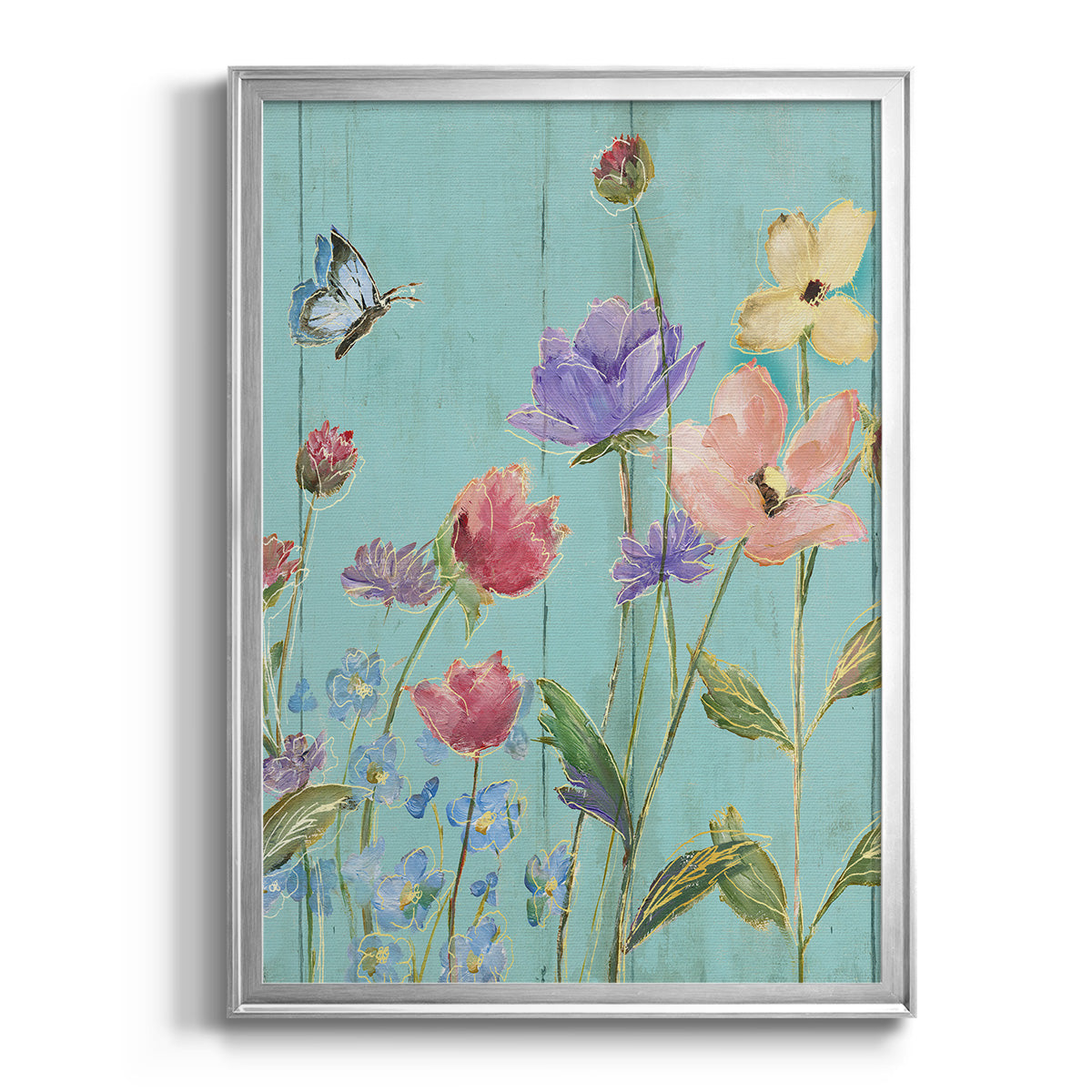 Wildflower Flutter III - Modern Framed Canvas Print