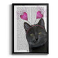 Black Cat Valentines - Modern Framed Canvas Print