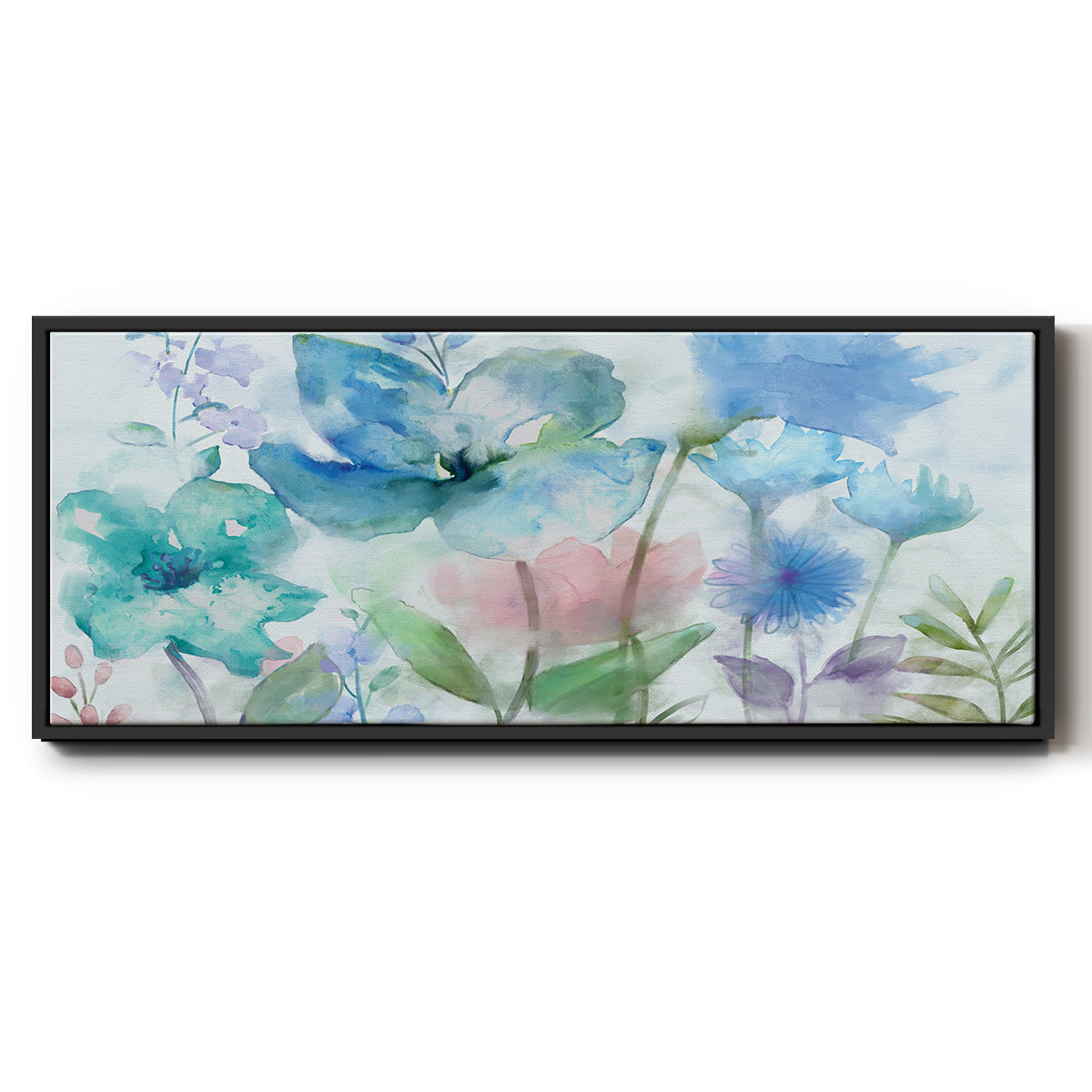 Mingled Blues - Floater Framed Canvas Print