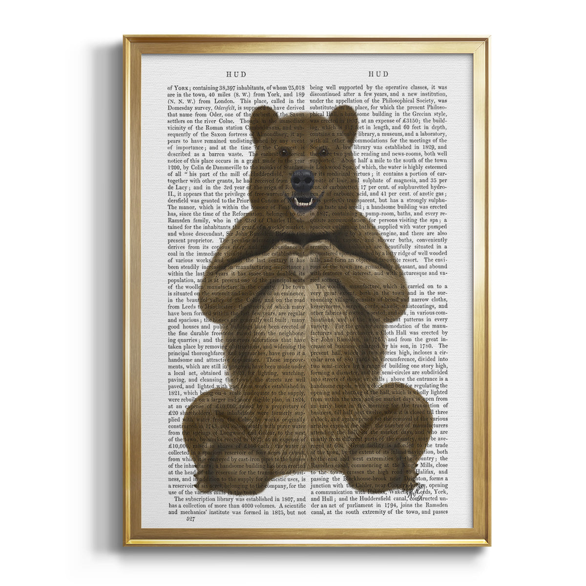 Bear and Hand Heart - Modern Framed Canvas Print