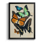 Collaged Butterflies I - Modern Framed Canvas Print