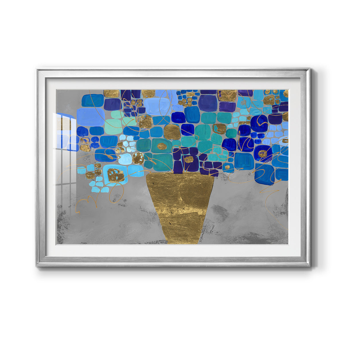 Blue Love - Modern Framed Art Print