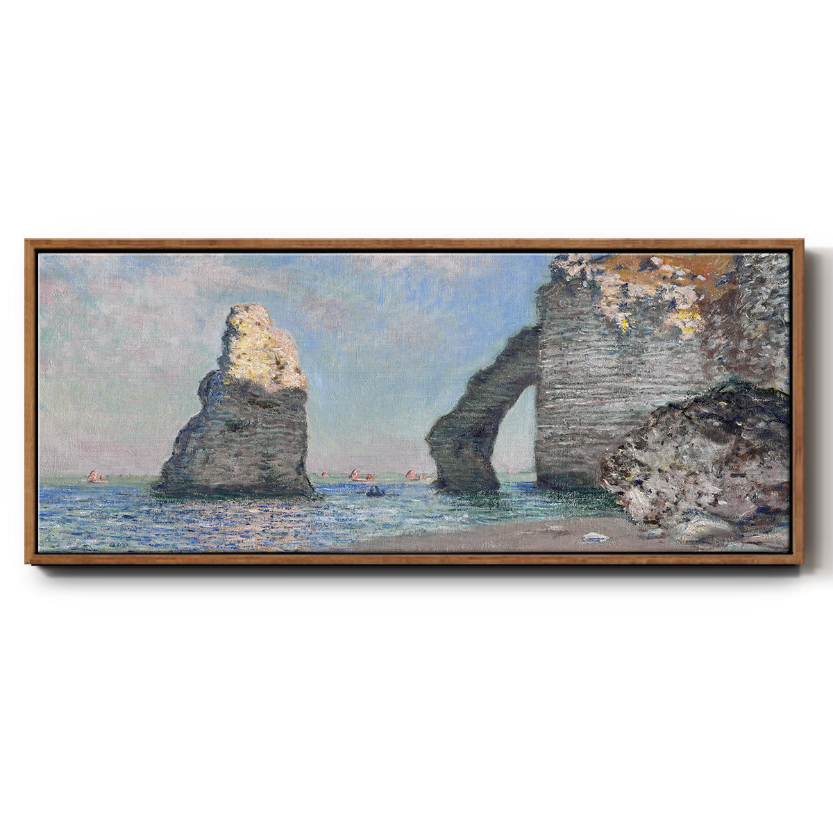 The Rock Needle and the Porte d'Aval, 1885 (Clark Art Institute version) - Floater Framed Canvas Print