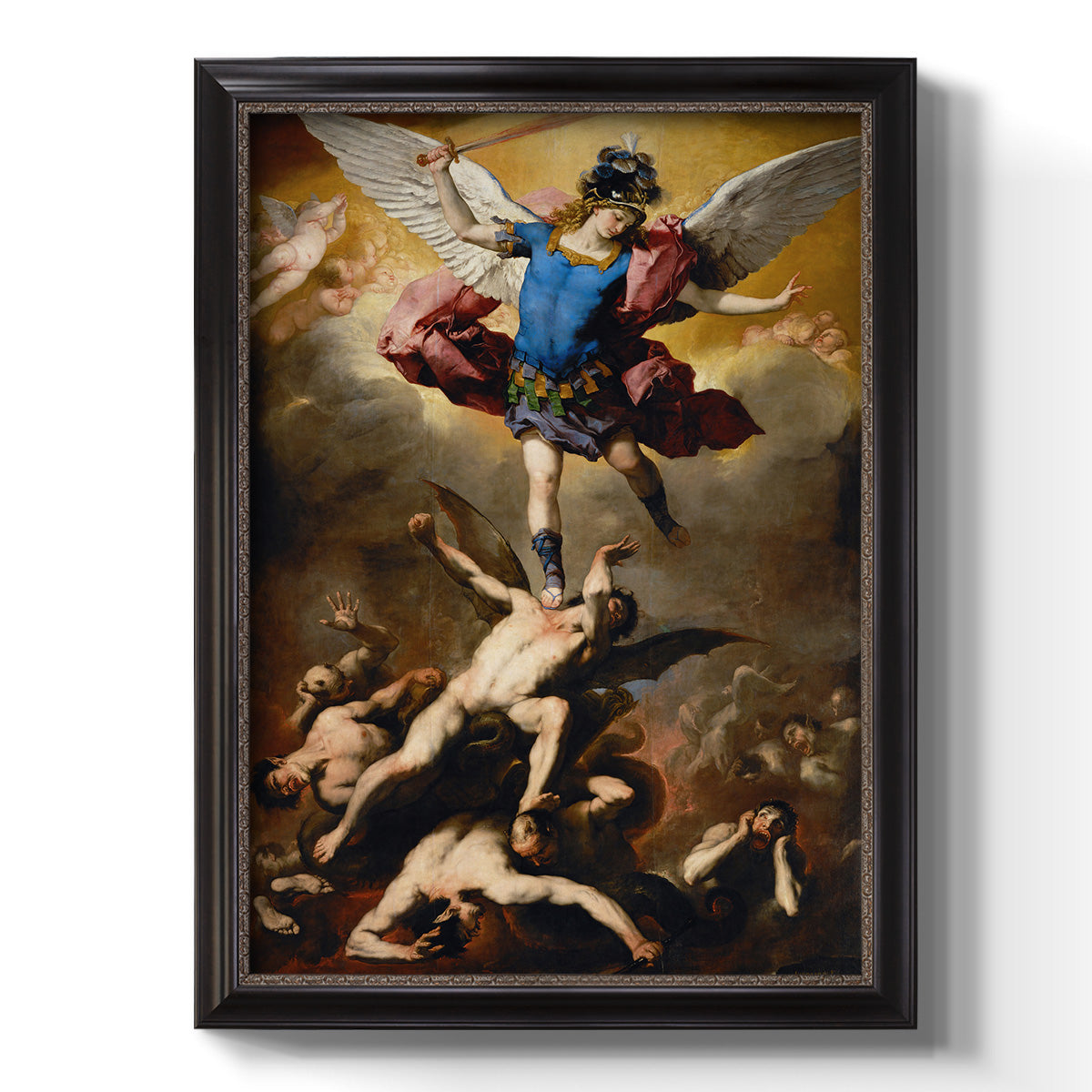 The Fall of the Rebel Angels - Ornate Framed Canvas Print