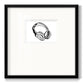 Headphones Sketch Premium Framed Print Double Matboard