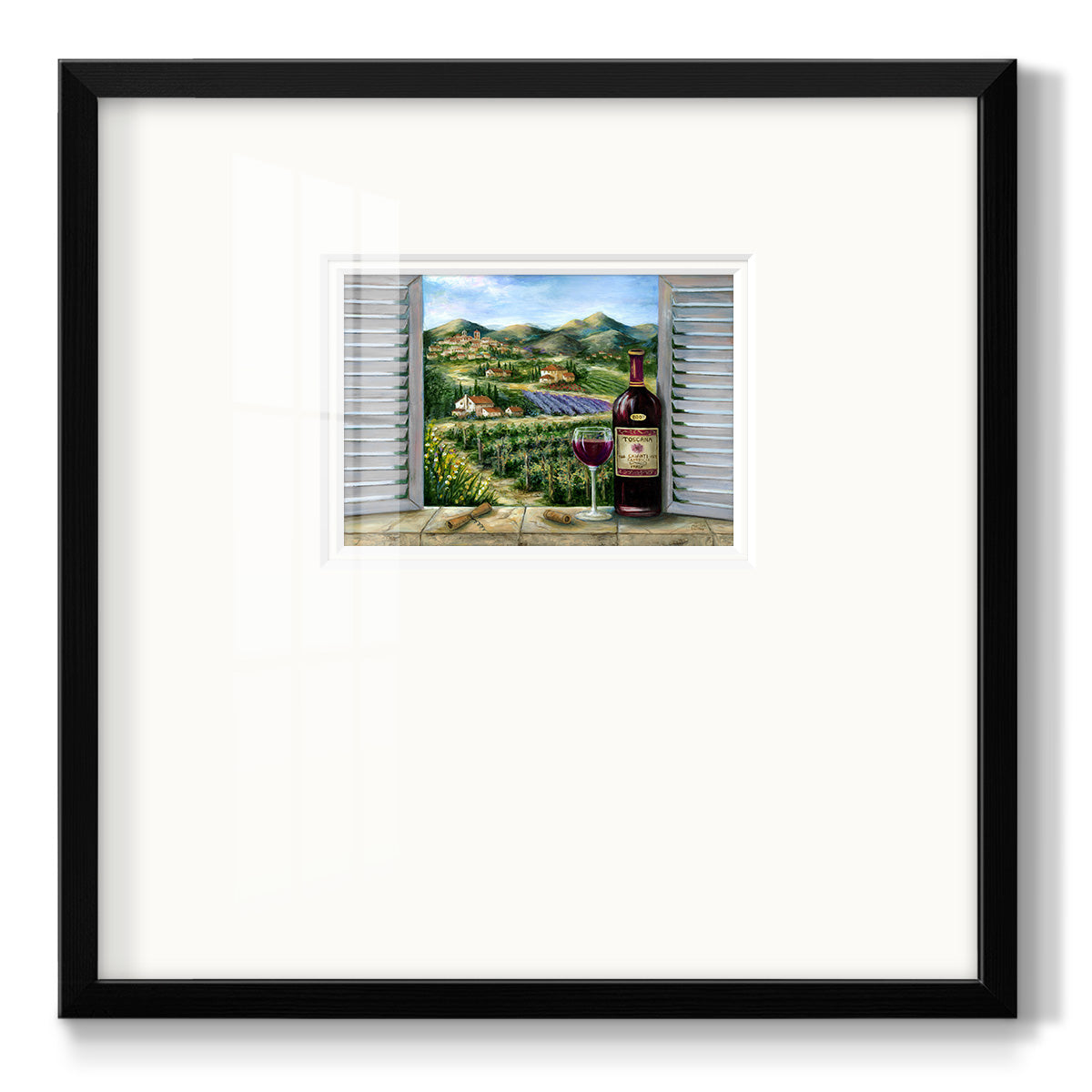 Tuscan Red and Vineyard - Double Matboard Framed Print