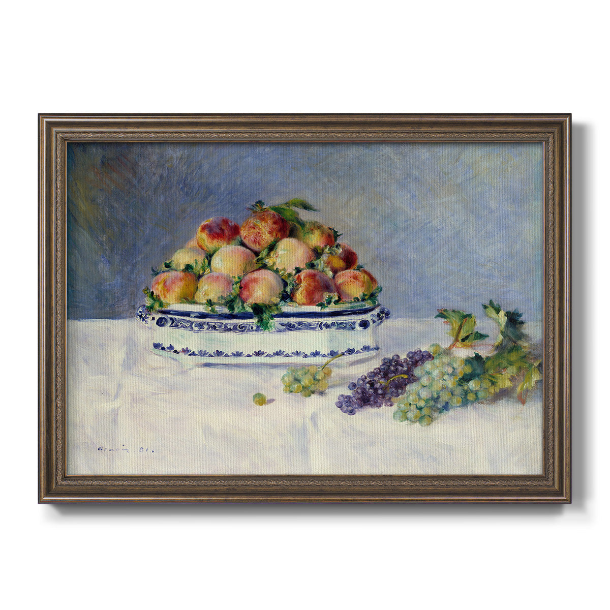 Still Life with Peaches and Grapes Premium Framed Canvas- Ready to Hang