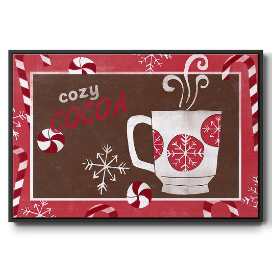 Cozy Cocoa Christmas Collection A - Floater Framed Canvas Print