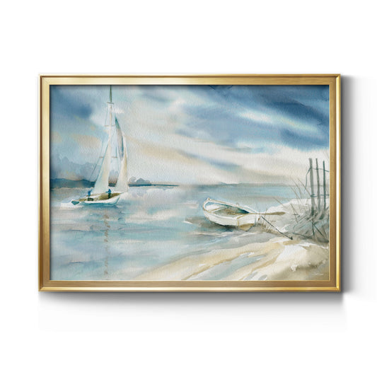 Subtle Sail - Modern Framed Canvas Print