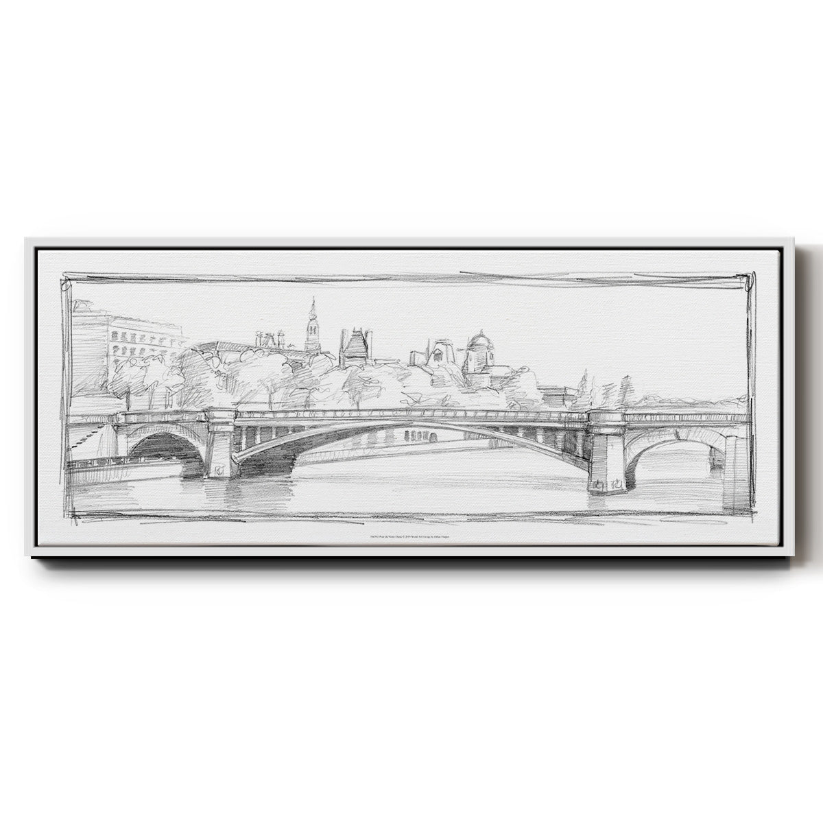 Pont de Notre Dame - Floater Framed Canvas Print