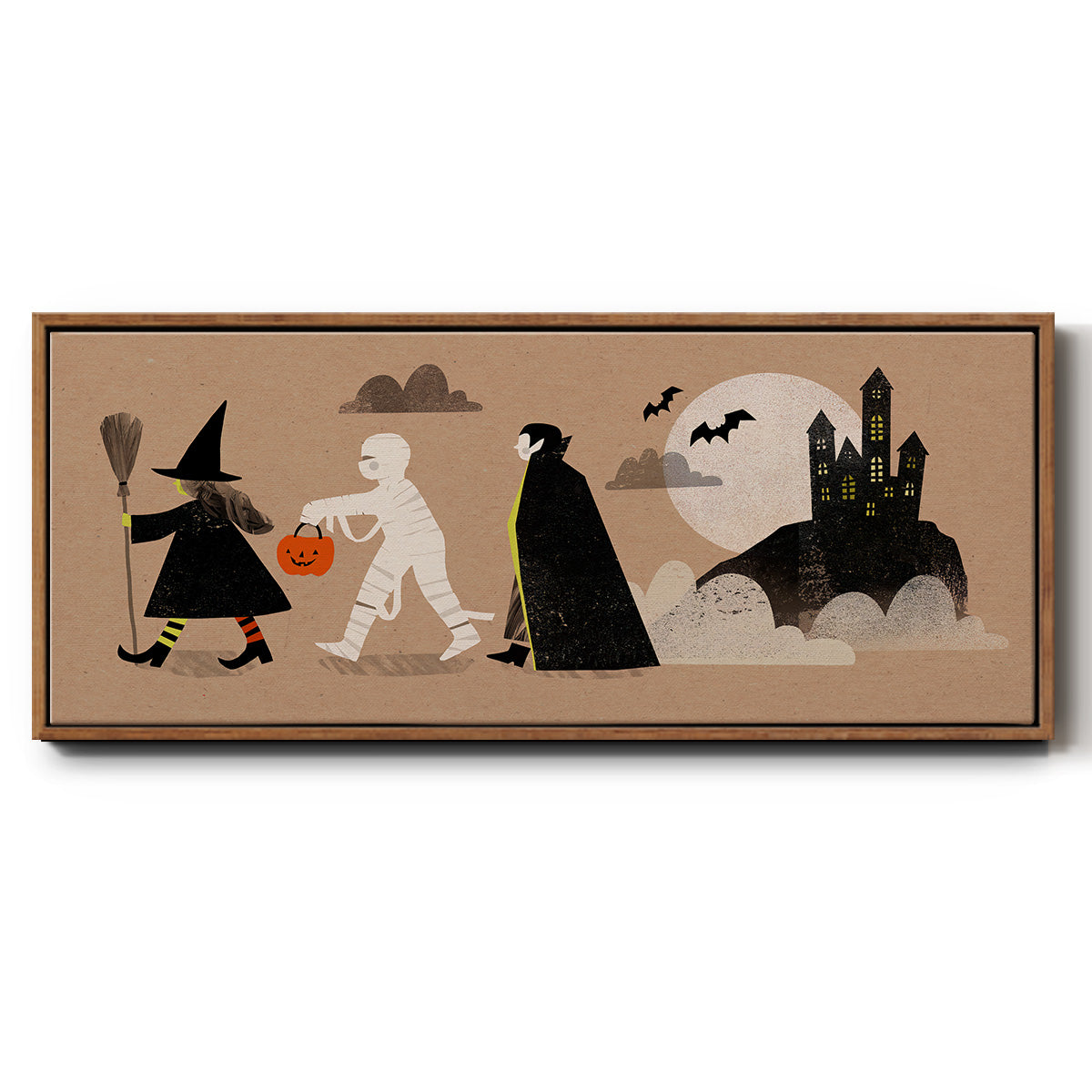 Graphic Halloween Collection D - Floater Framed Canvas Print