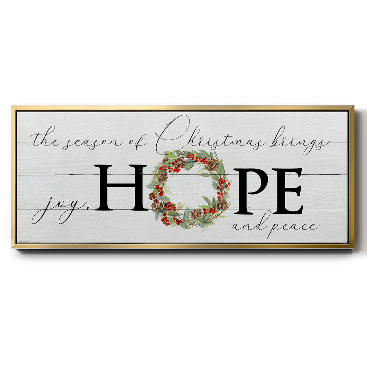 Joy Hope and Peace - Floater Framed Canvas Print
