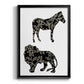 Ornamental Safari Animals I - Modern Framed Canvas Print