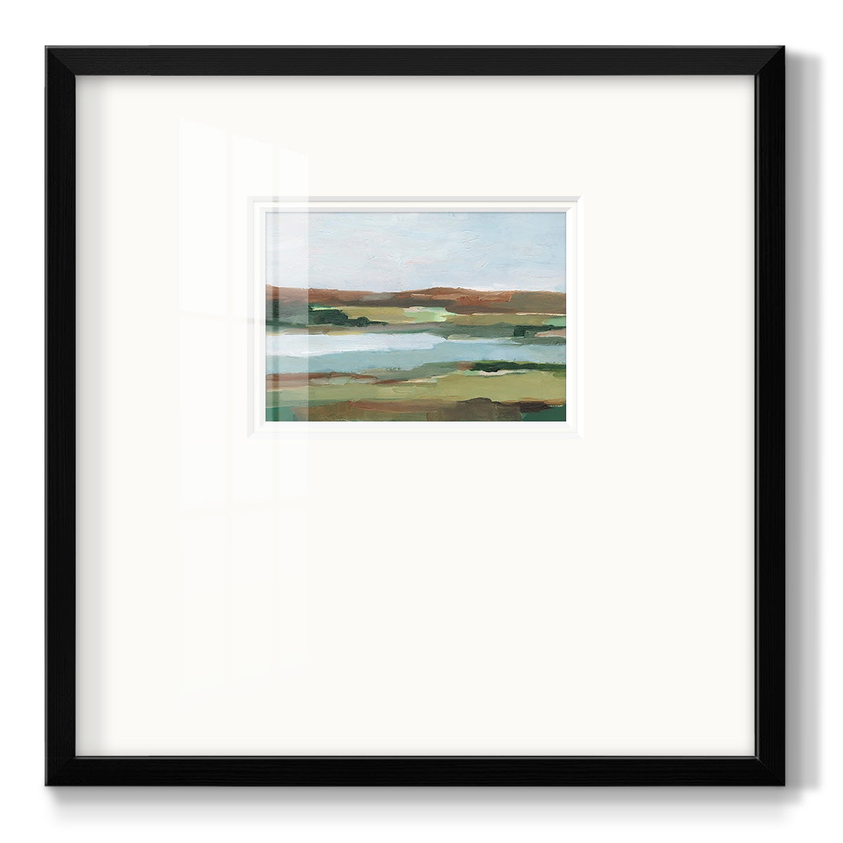 Autumn River Crossing II - Double Matboard Framed Print