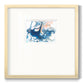 Dancing Blue I Premium Framed Print Double Matboard