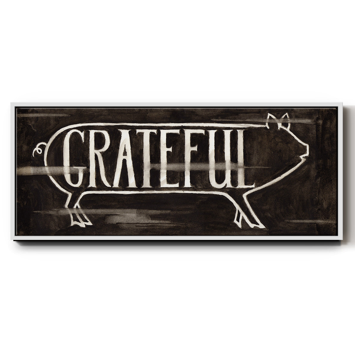 Grateful Pig - Floater Framed Canvas Print