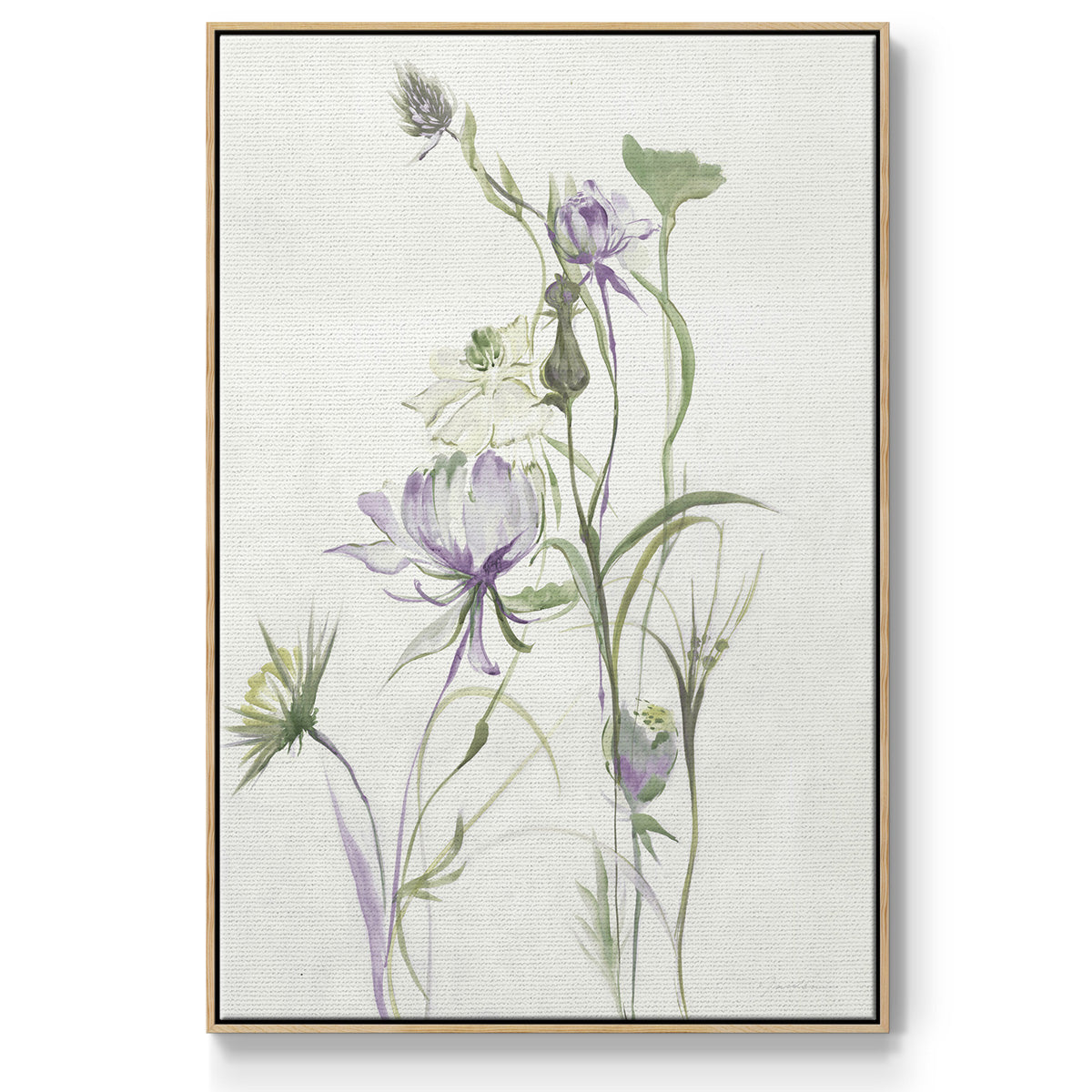 Late Summer Wildflowers II V30 - Framed Premium Gallery Wrapped Canvas L Frame - Ready to Hang