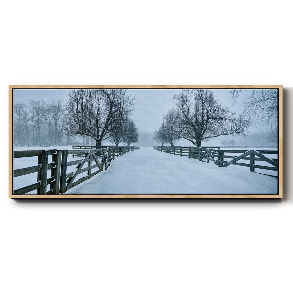 Snowy Road II - Floater Framed Canvas Print