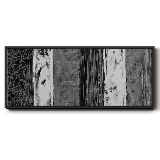 Printed Brushed Nickel Abstract I - Floater Framed Canvas Print