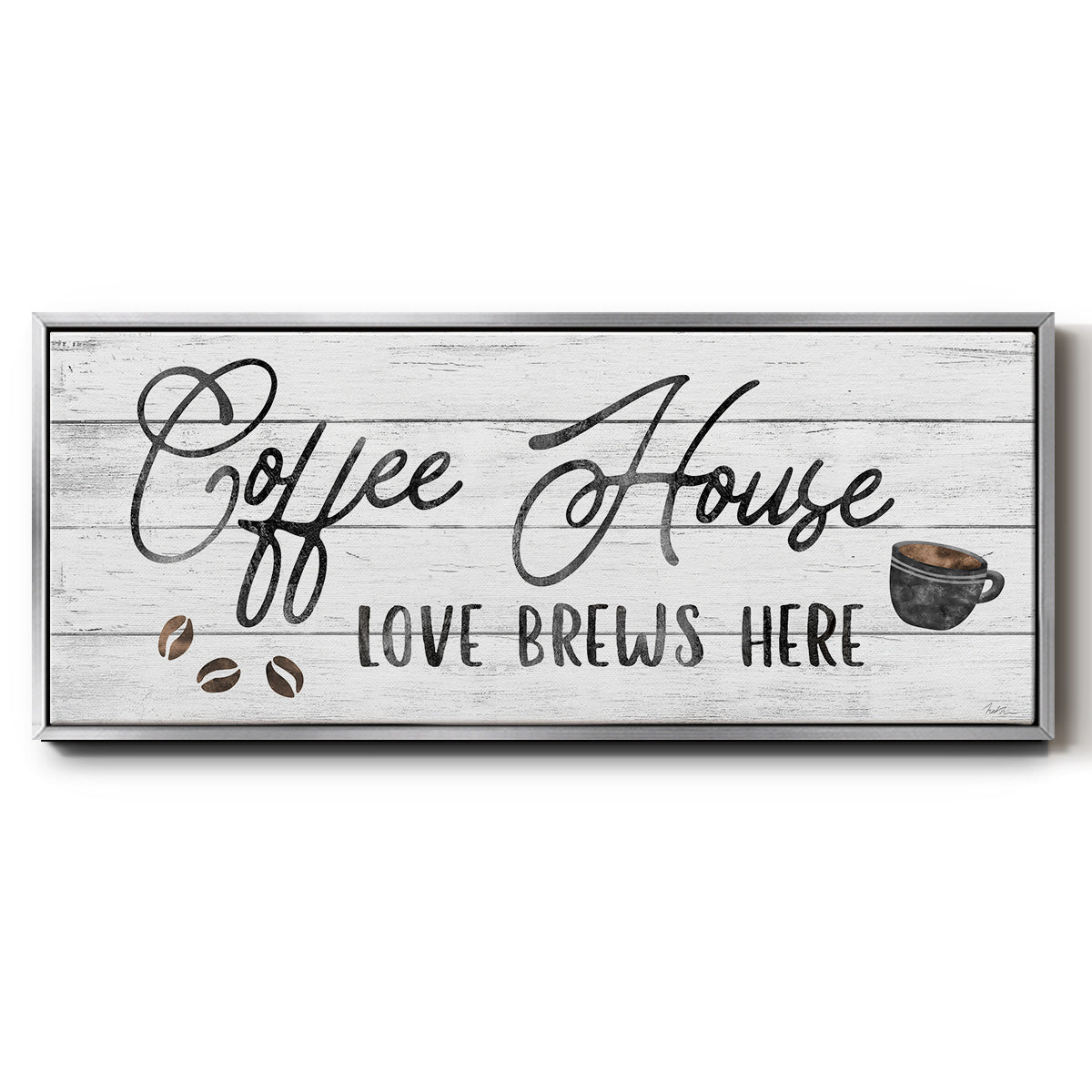 Love Brews - Floater Framed Canvas Print