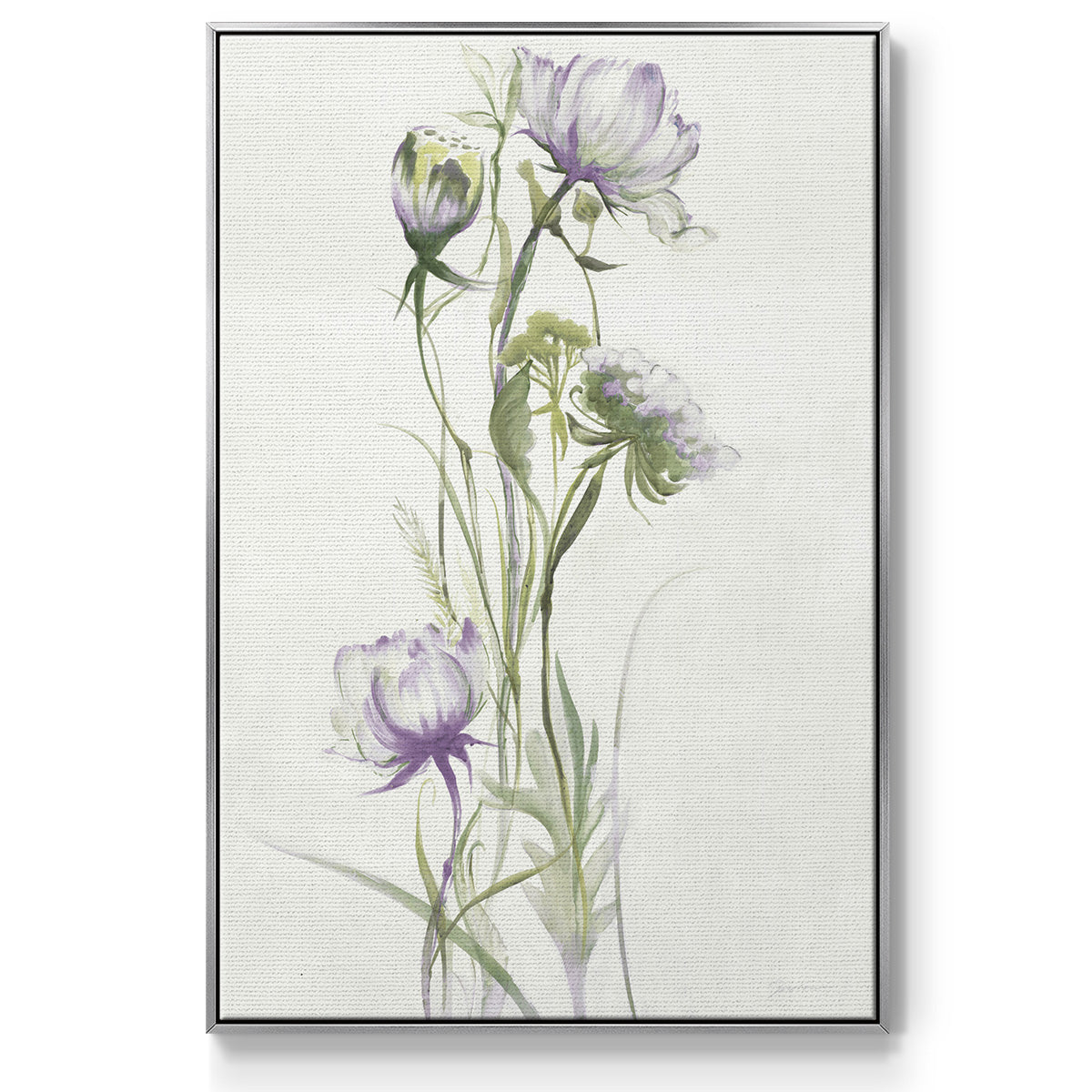 Late Summer Wildflowers I V30 - Framed Premium Gallery Wrapped Canvas L Frame - Ready to Hang