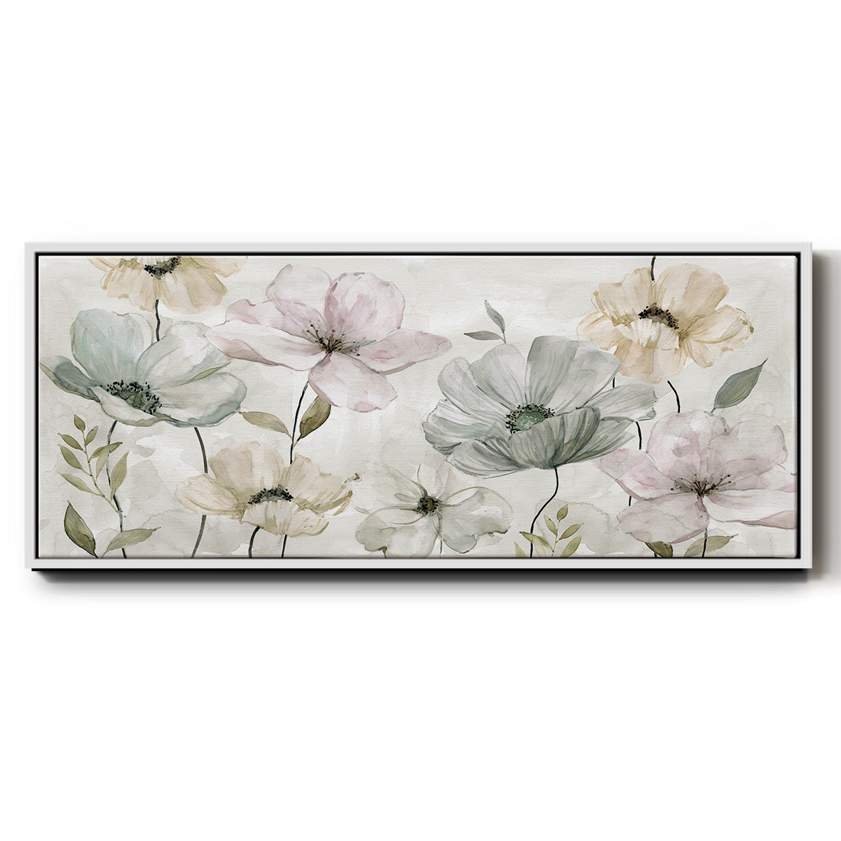 Garden Grays - Floater Framed Canvas Print
