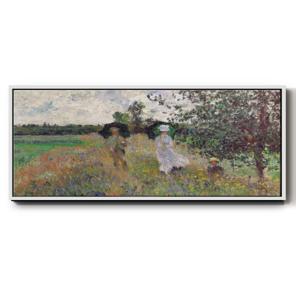 Promenade a Argenteuil, 1875 - Floater Framed Canvas Print