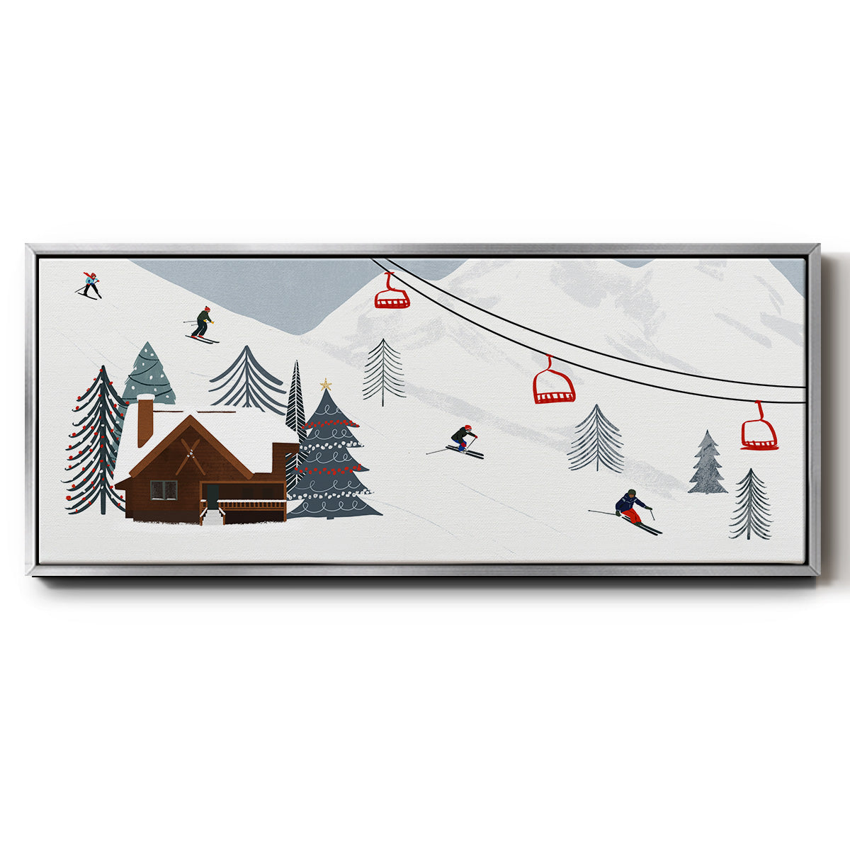 Ski Slope Collection D - Floater Framed Canvas Print