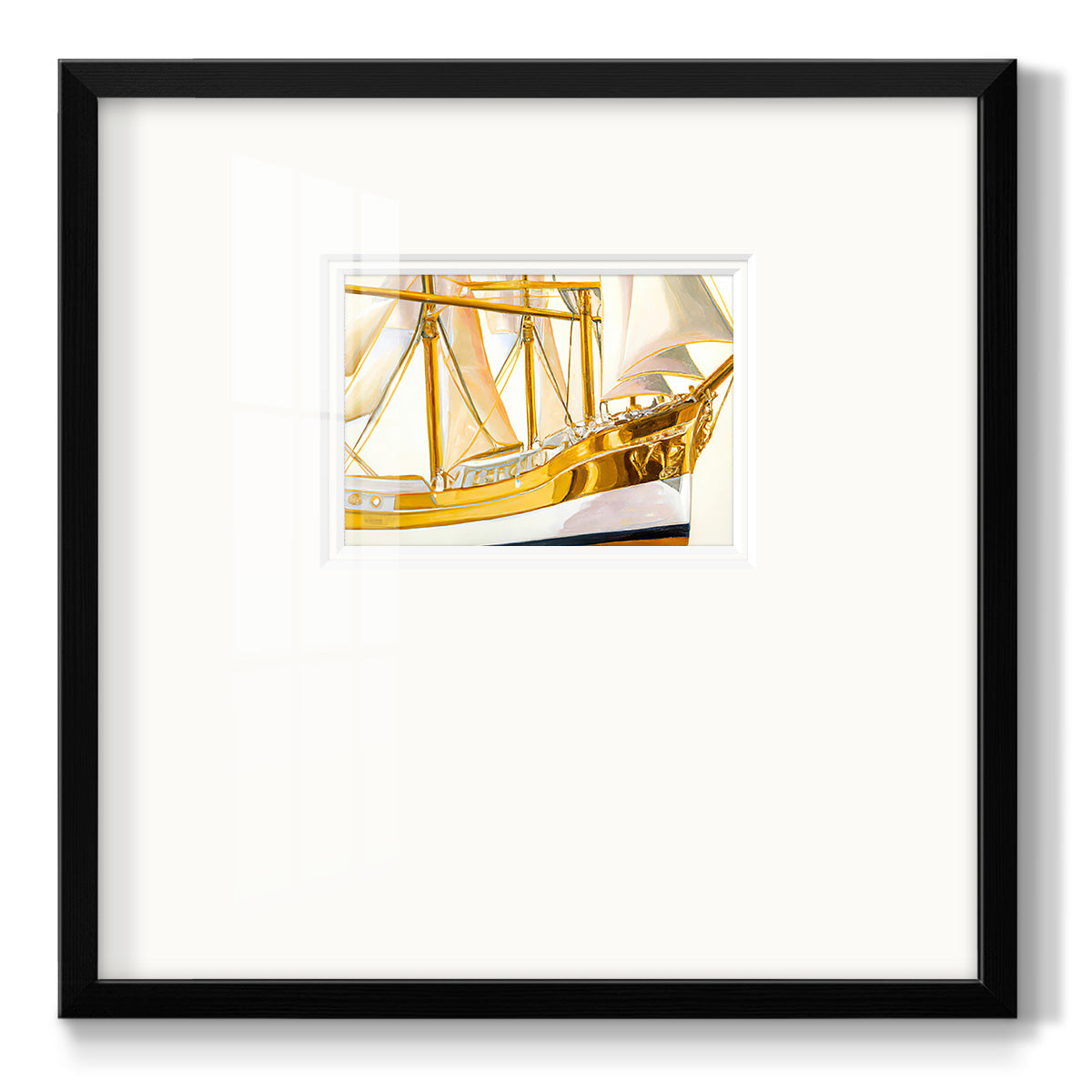 Gold Ship II - Double Matboard Framed Print
