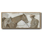 Work Friends I - Floater Framed Canvas Print