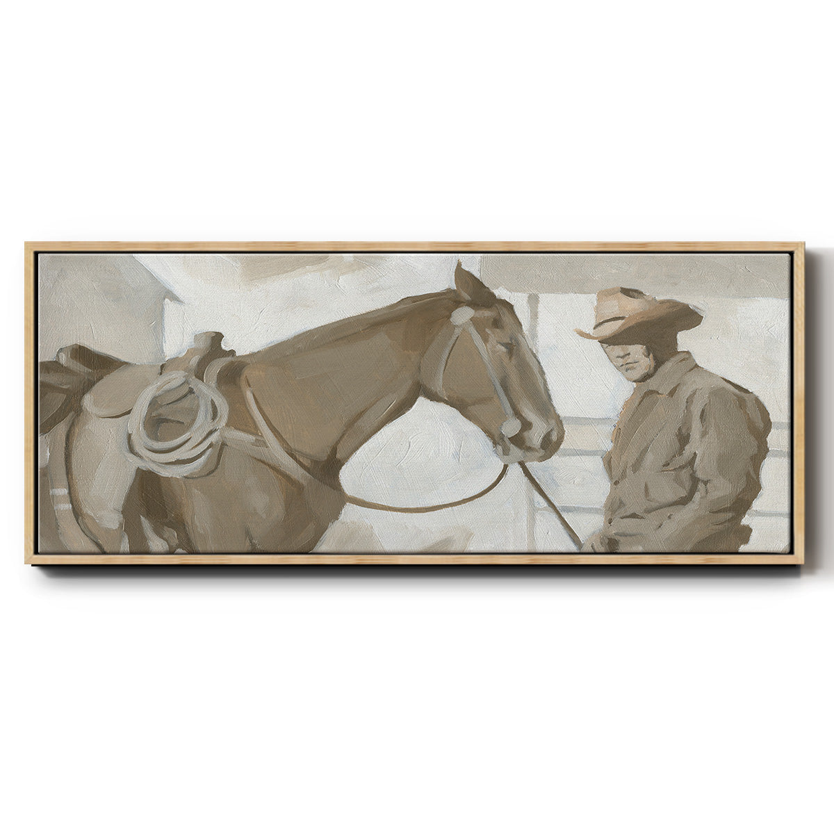 Work Friends I - Floater Framed Canvas Print