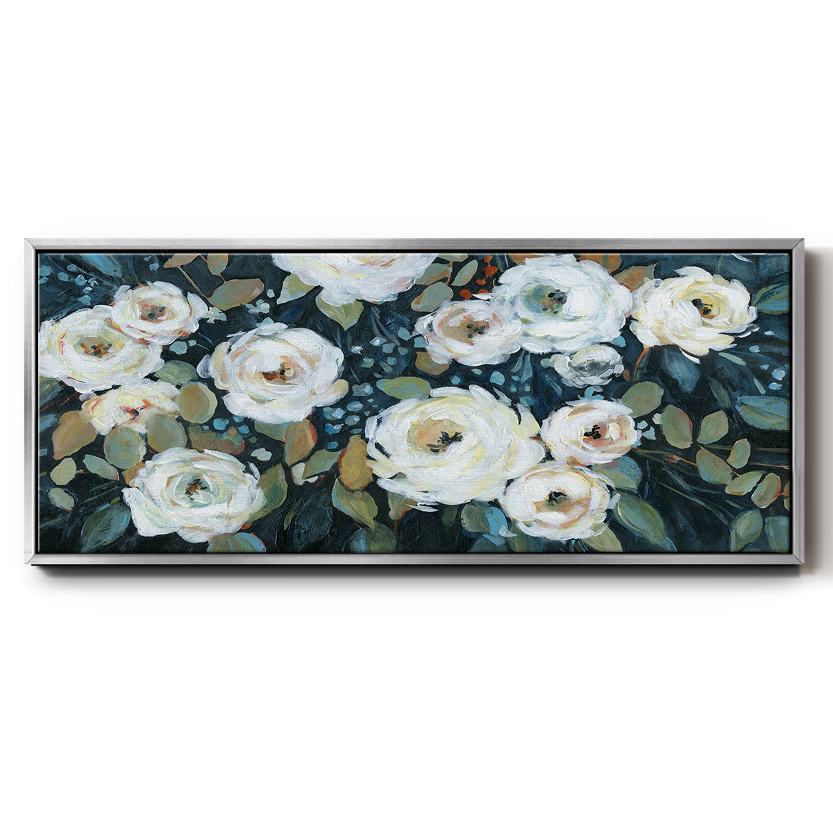 Moonlit Garden I - Floater Framed Canvas Print