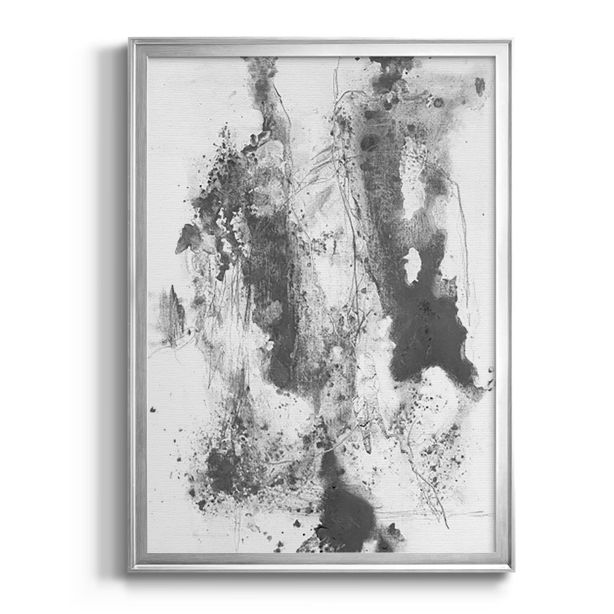 Graphite Abstract III - Modern Framed Canvas Print