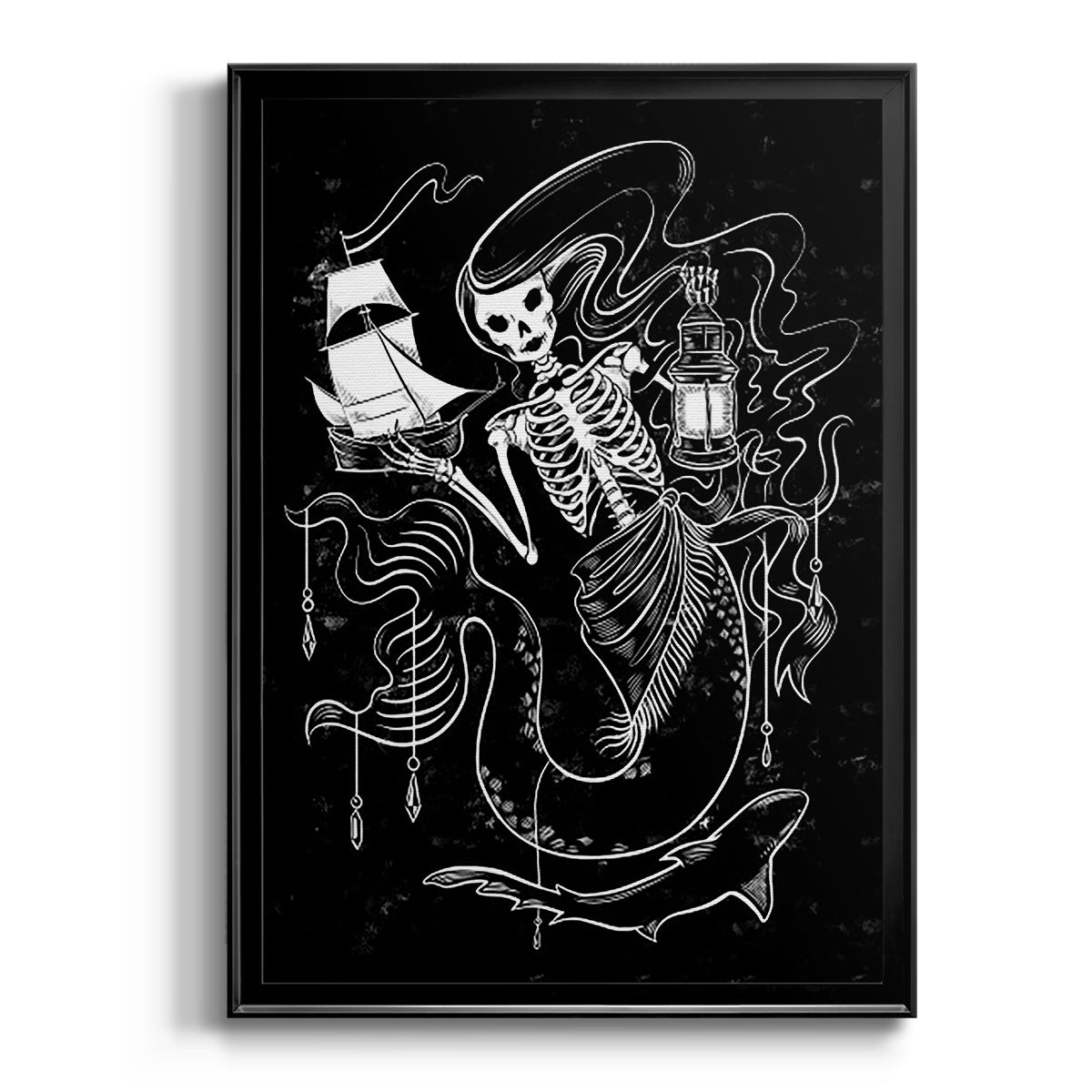 Pirate Mermaids I - Modern Framed Canvas Print