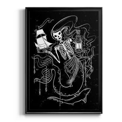 Pirate Mermaids I - Modern Framed Canvas Print