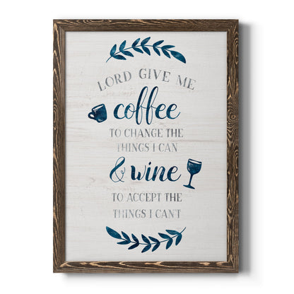 Coffee & Wine - Barnwood Framed Canvas Print
