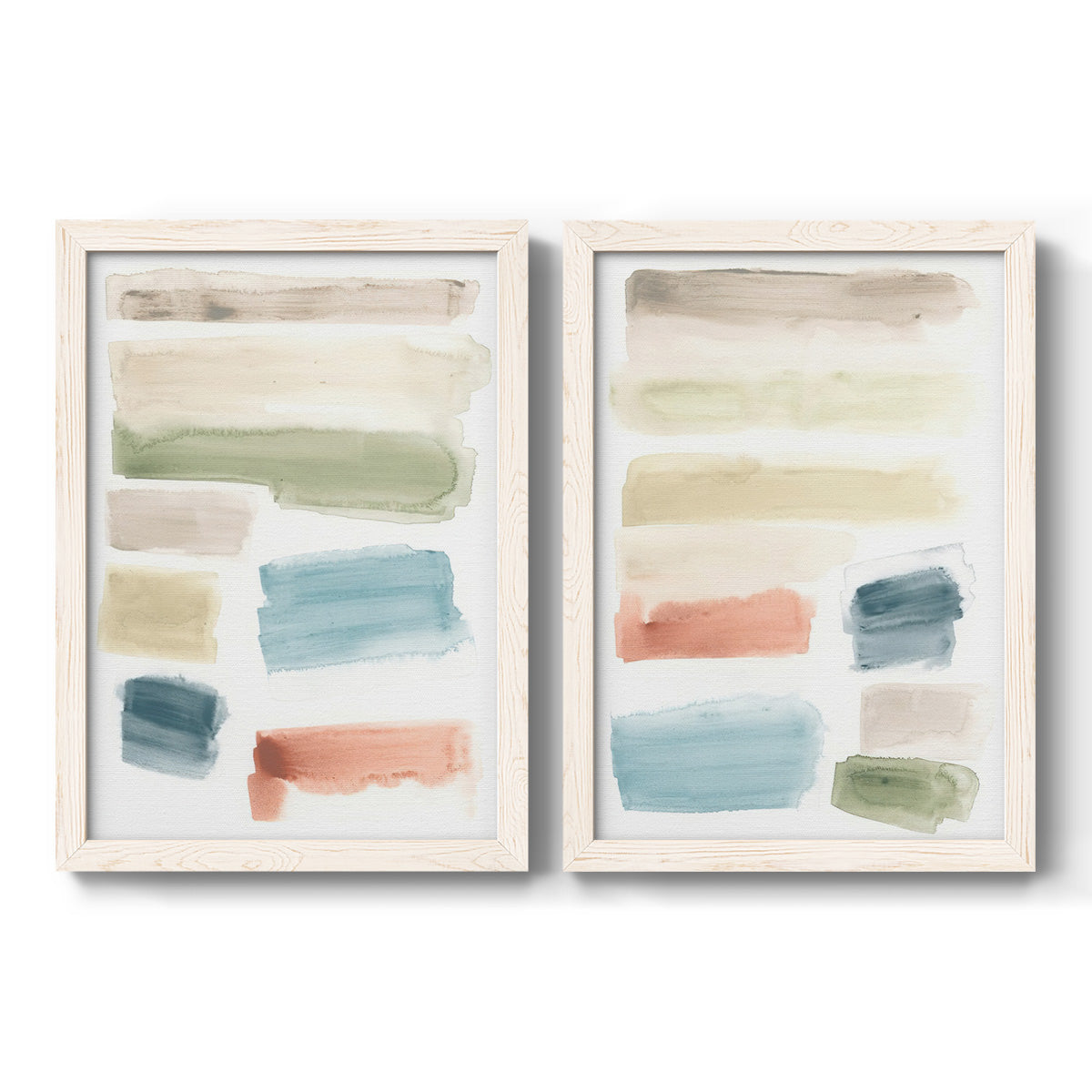 Watercolor Swatches I - Premium Framed Canvas 2 Piece Set - Ready to Hang