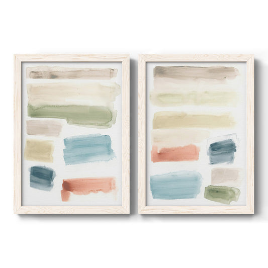 Watercolor Swatches I - Barnwood Framed Canvas Set