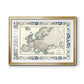 Bordered Map of Europe - Modern Framed Art Print