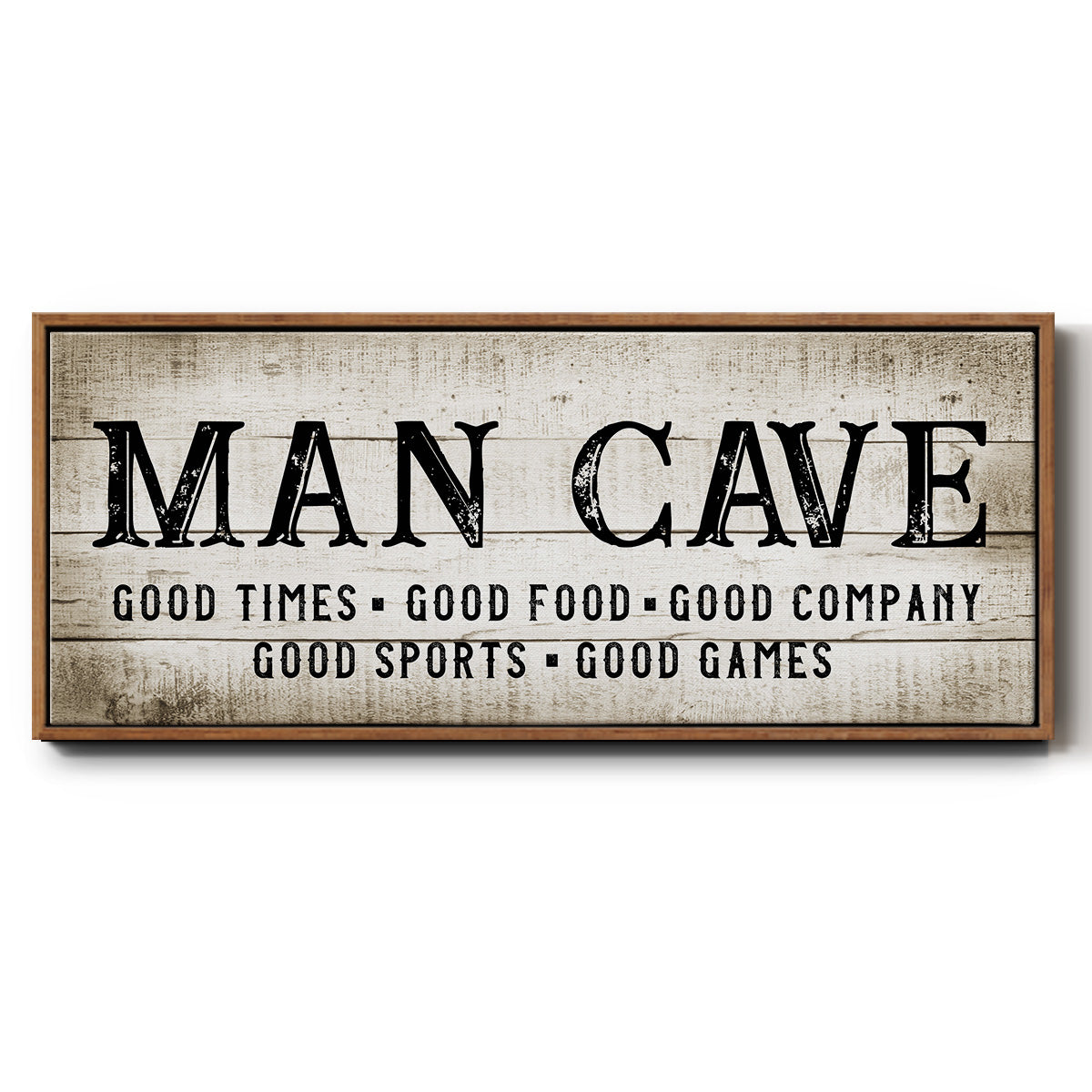 Man Cave Good Times - Floater Framed Canvas Print