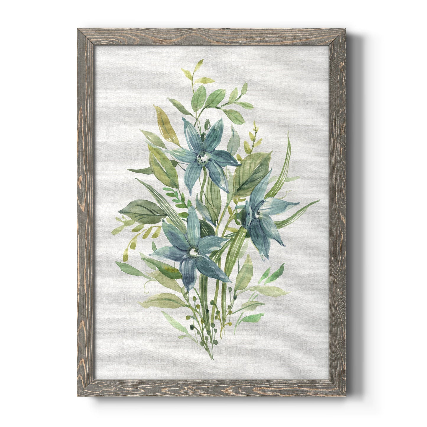 Greenery I - Barnwood Framed Canvas Print