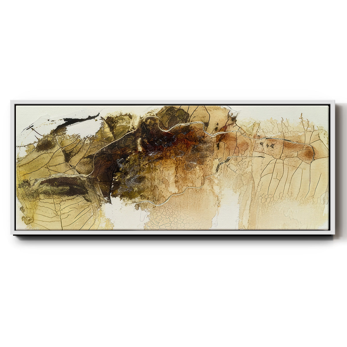 Dance of Gold I - Floater Framed Canvas Print