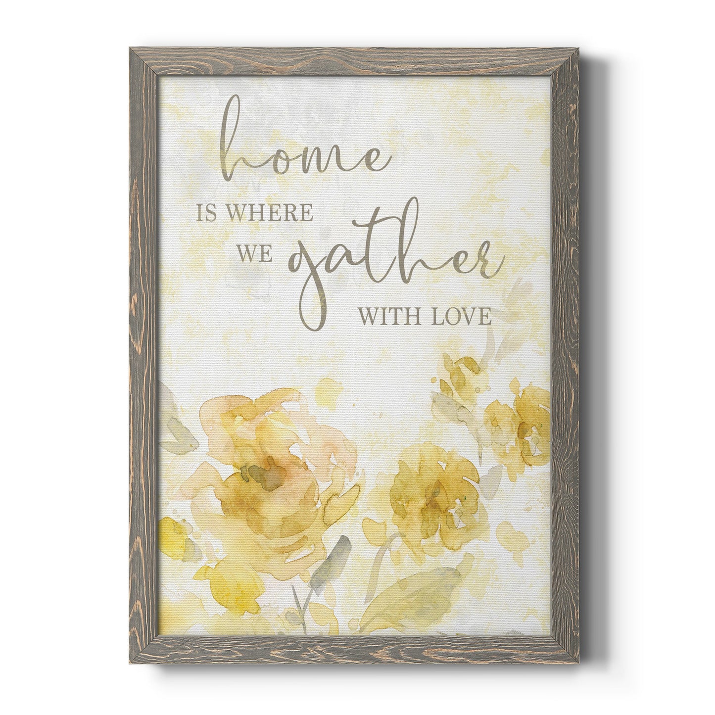 Gather with Love - Premium Canvas Framed in Barnwood - Ready to Hang