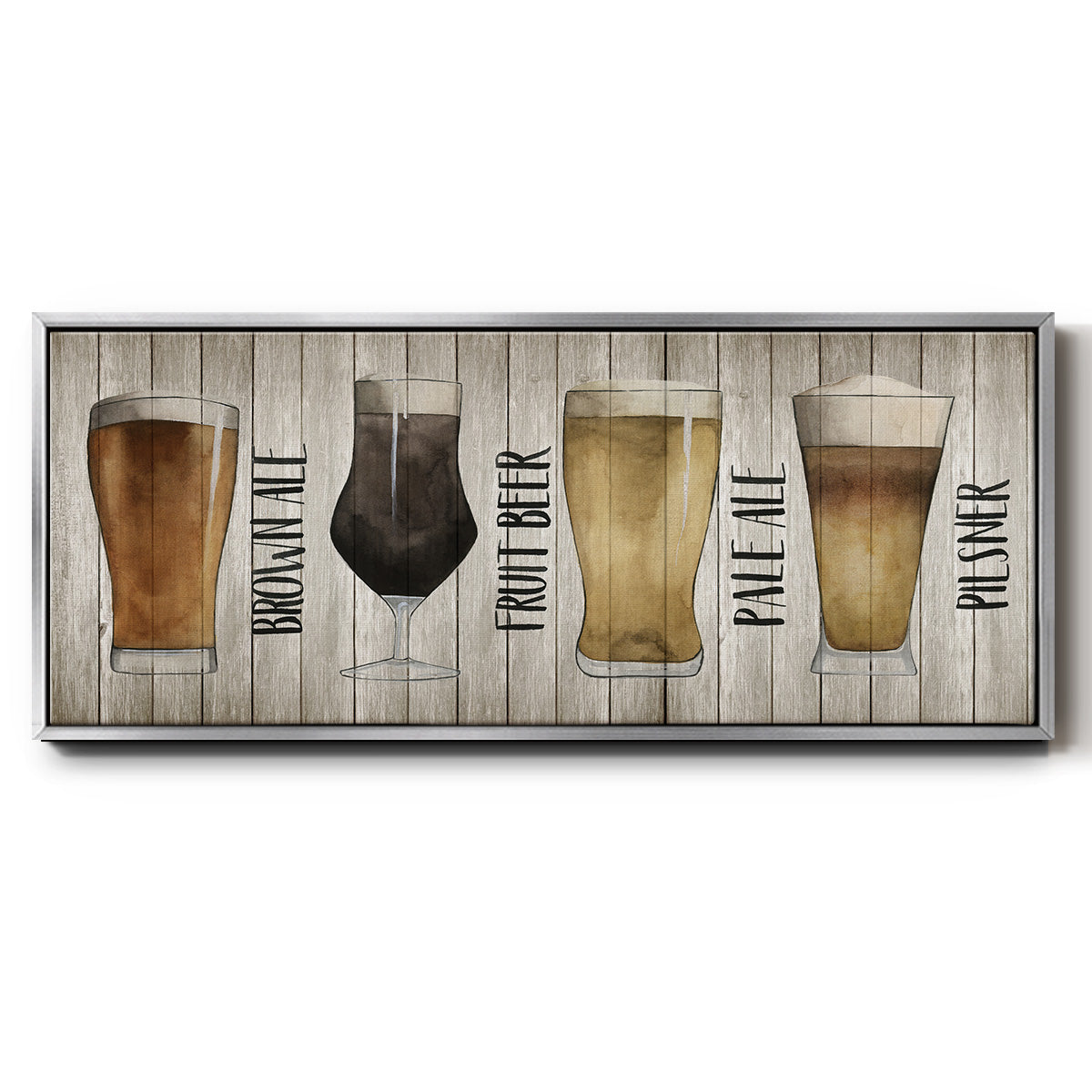Beer Chart I - Floater Framed Canvas Print