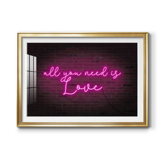 Neon Love I Premium Framed Print - Ready to Hang