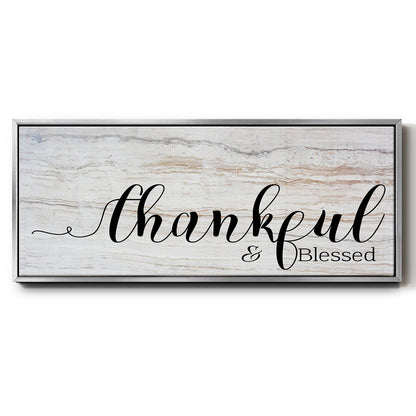 Thankful & Blessed - Floater Framed Canvas Print