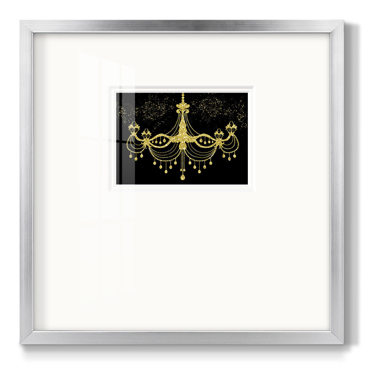 Golden Chandelier Premium Framed Print Double Matboard