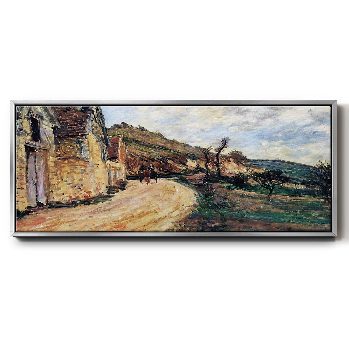 The Road in Giverny, 1885 - Floater Framed Canvas Print