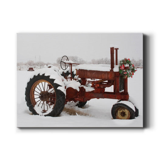 Christmas Tractor - Canvas Art Print