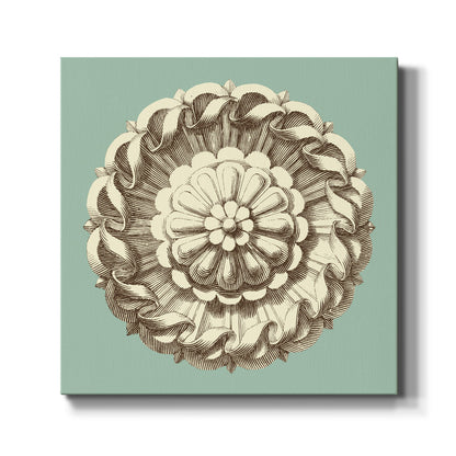 Celadon and Mocha Rosette IV - Canvas Art Print